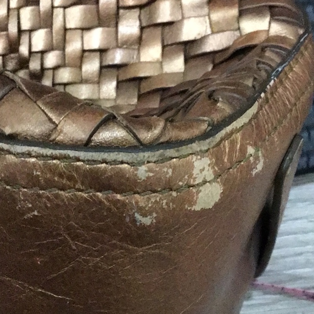 ❌SOLD❌ Cole Haan Genevieve Bronze Leather Woven Hobo Shoulder Bag - Picture 11 of 11